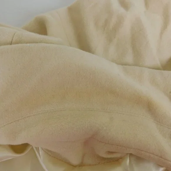 Fleurette Women Ivory Long Lined Coat 4 Piece Button Collared Vintage USA FLAW - Picture 8 of 12